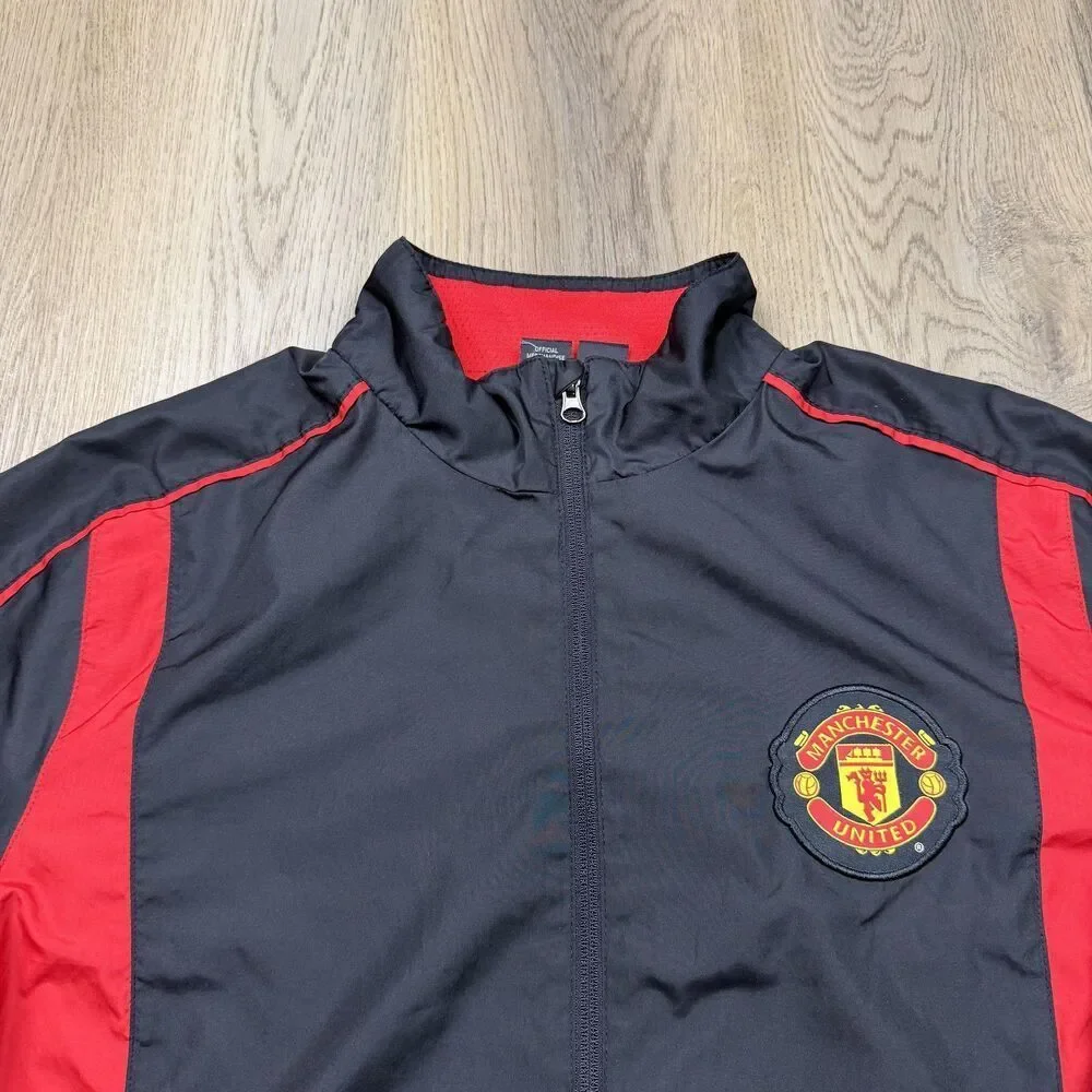 Vintage Manchester United Jacket Mens Large Black Premier League Soccer Football